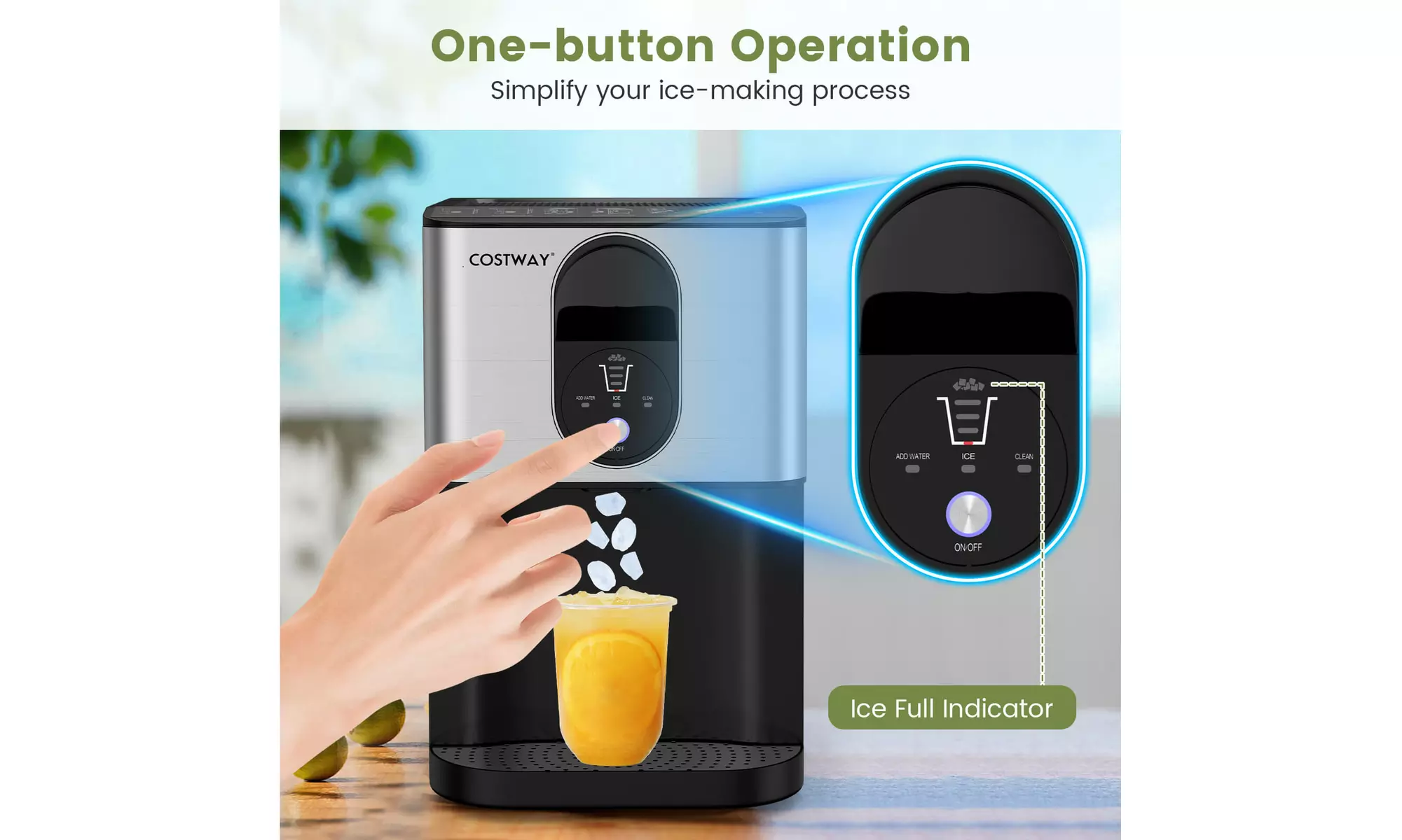Costway 56 lbs/24 H Pebble Chewable Countertop Nugget Ice Maker