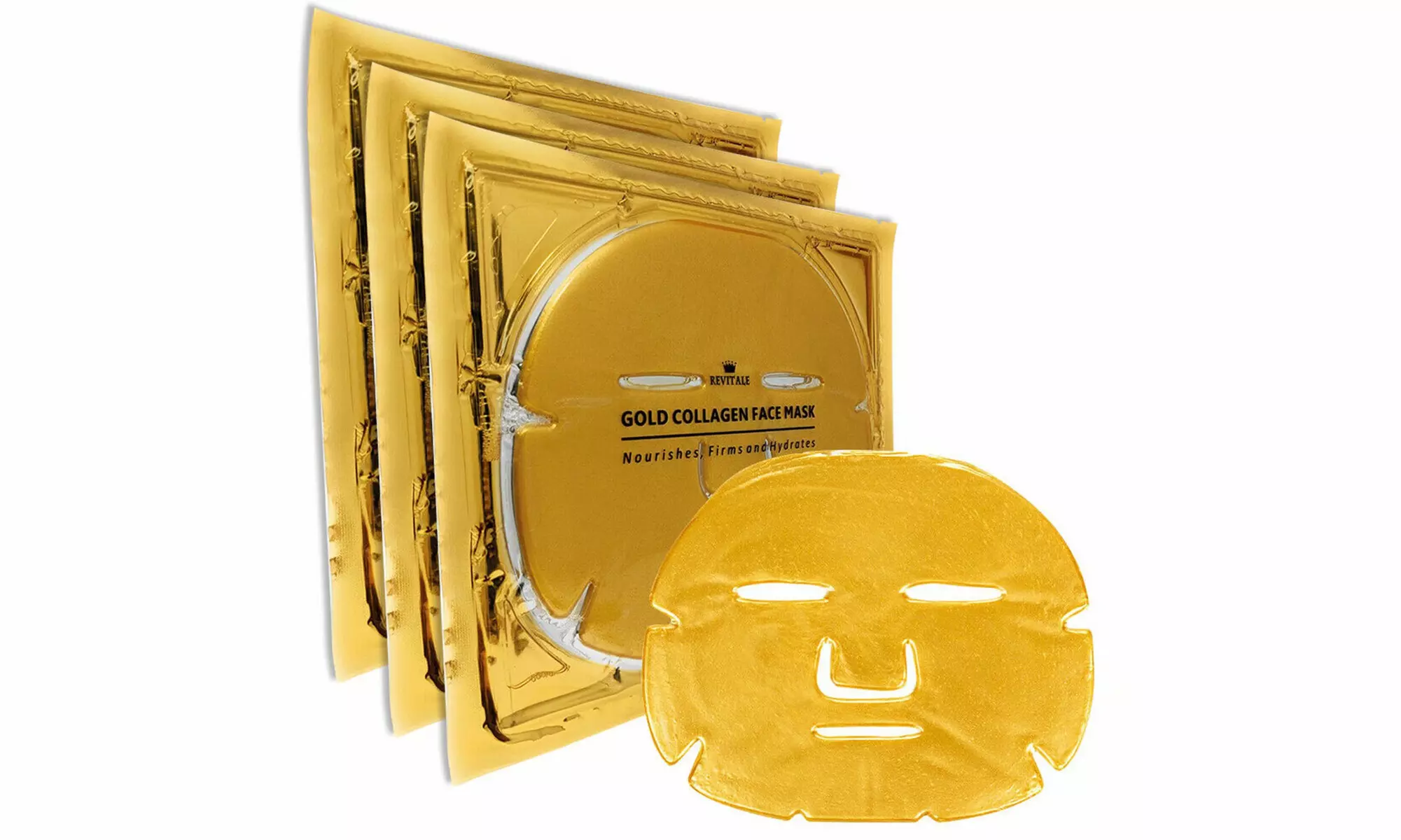 3 Packs Gold Facial Face Mask Collagen Moisture Anti Aging Remove Wrinkle - Second Medium