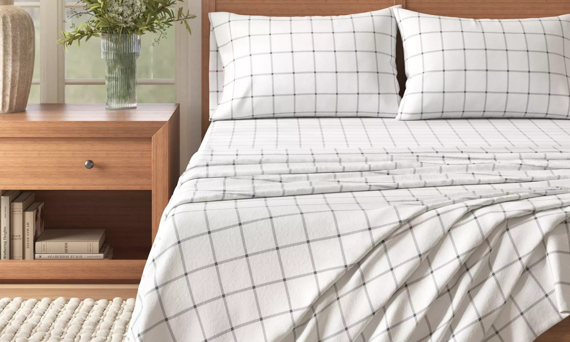FreshFolds Premium Turkish Cotton Printed Flannel Sheet Set