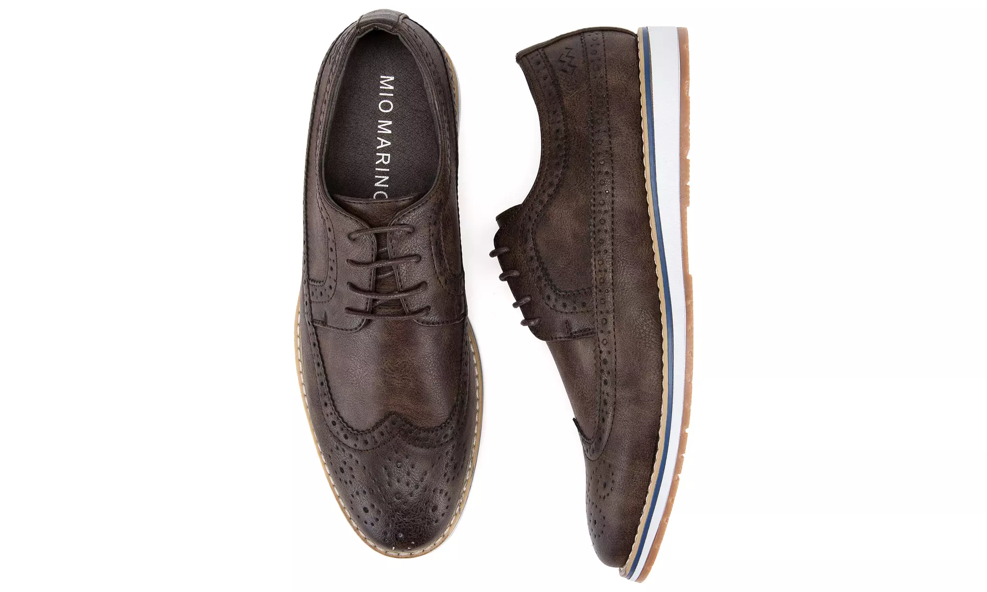 Mio Marino Men's Casual Oxford Wingtip Dress Shoes w/ Designer Shoe Bag