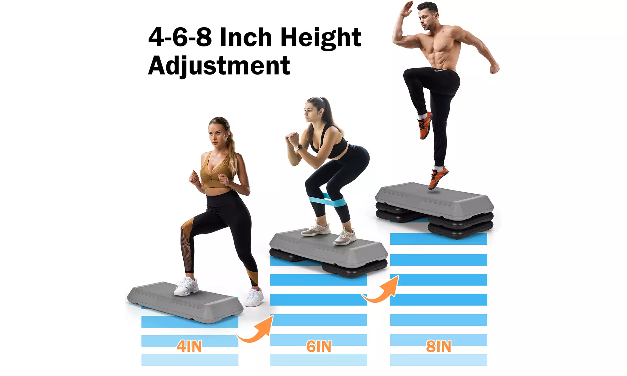 Costway 29'' Adjustable Workout Fitness Aerobic Stepper Exercise Platform Riser