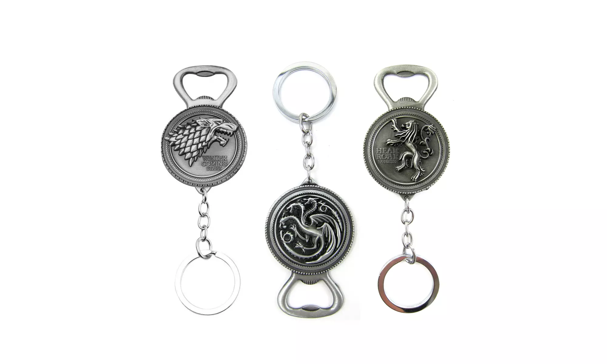 Game of Thrones House Sigil Bottle Opener Keychains - Primary Image