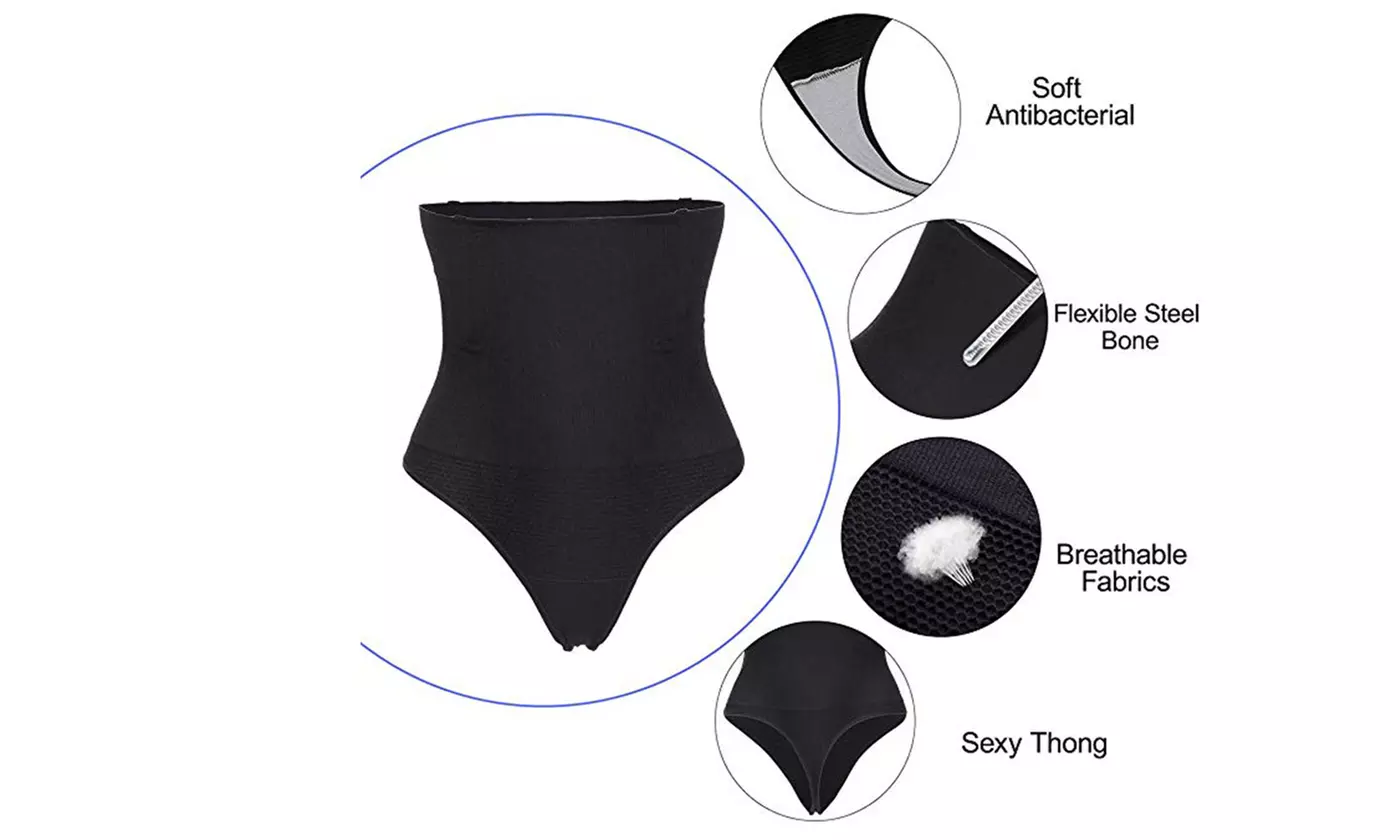 Women's High Waist Cincher Shapewear Slimmer Tummy Control Thong Panty
