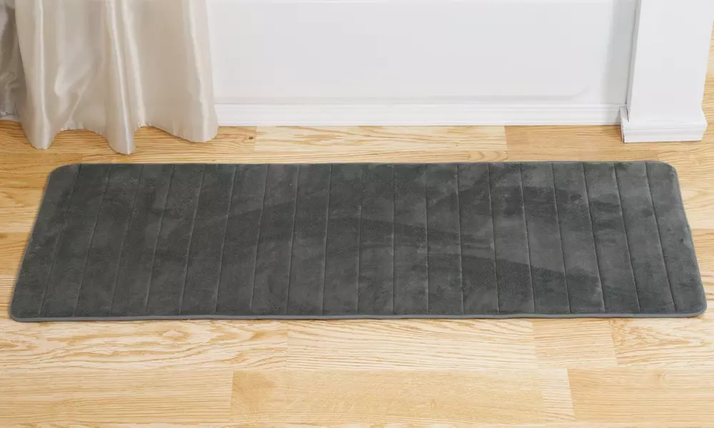 Lavish Home Textured Memory Foam Oversized Bath Rug Mat (24x60) - Primary Image
