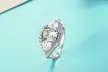 Genuine Green Amethyst Rhodium Plated  Ring  - Second Medium