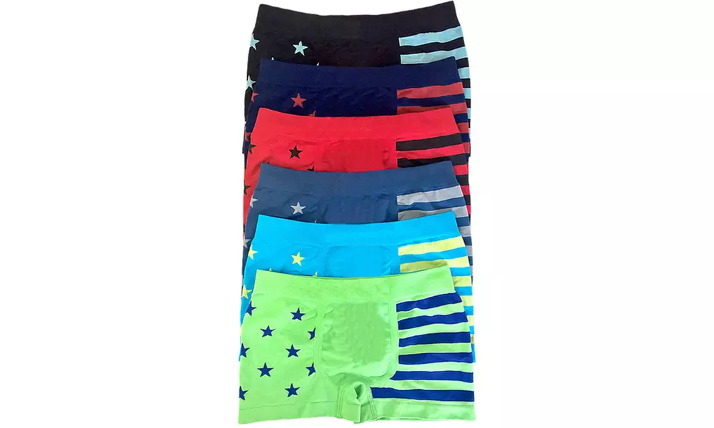 (6 Pack) Boys' Microfiber Boxer Briefs Age 3-19 - Second Medium