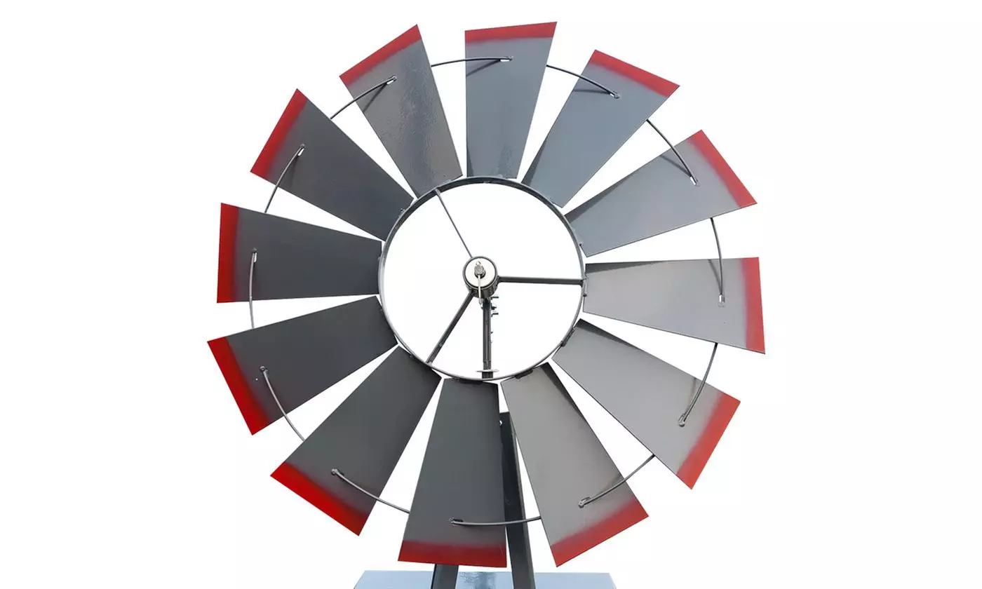 Windmill Yard Garden Metal Ornamental Wind Mill Weather Vane Weather Resistant - Second Medium