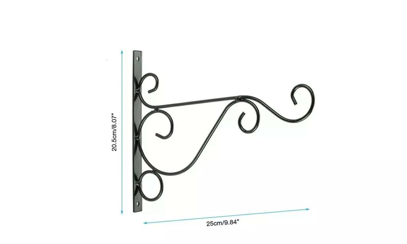 2Pcs Wall Hanger Heavy Duty Metal Hanging Basket Bracket Flower Pot Hook Hanger