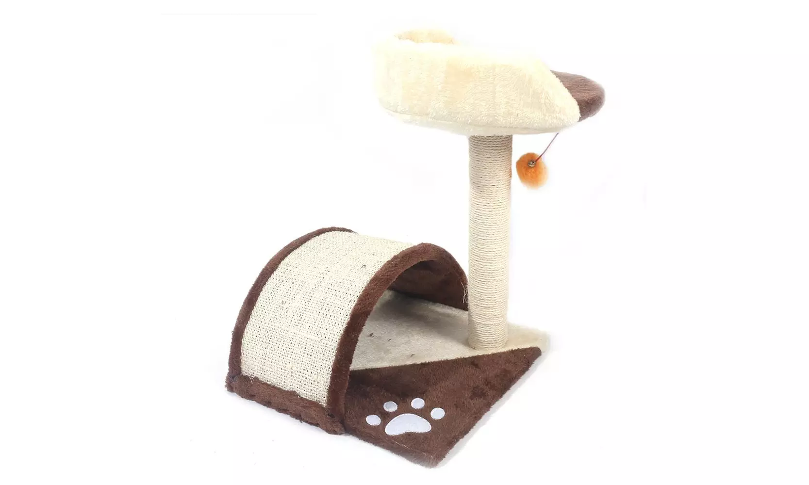Cat Tree Tower Condo Scratching Post with Toy Ball , Brown - Primary Image