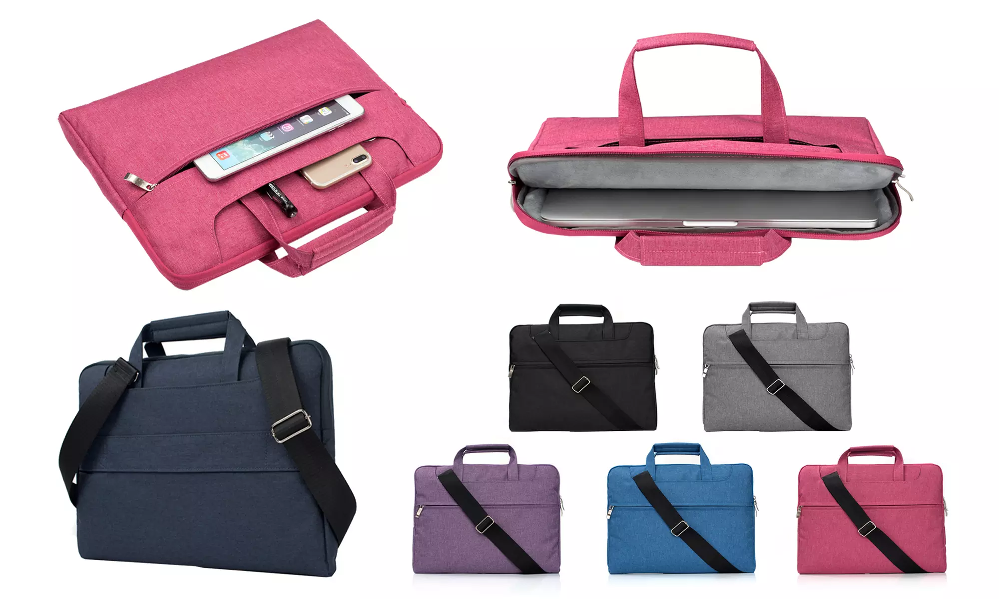 Denim Water-Resistant Laptop Bags. 3 Sizes Available. - Primary Image