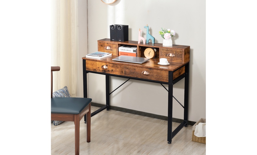 Up To 35% Off on Writing Desk with 4 Drawers C... | Groupon Goods