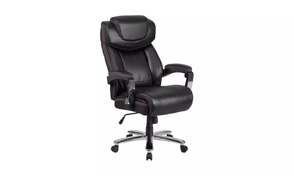 HERCULES Series 500 lb Capacity Big & Tall Black Leather Executive Office Chair - Primary Image