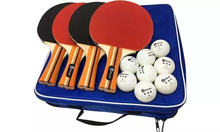 JP WinLook Ping Pong Paddle - 4 Pack; Pro Premium Table Tennis Racket Set - Second Medium