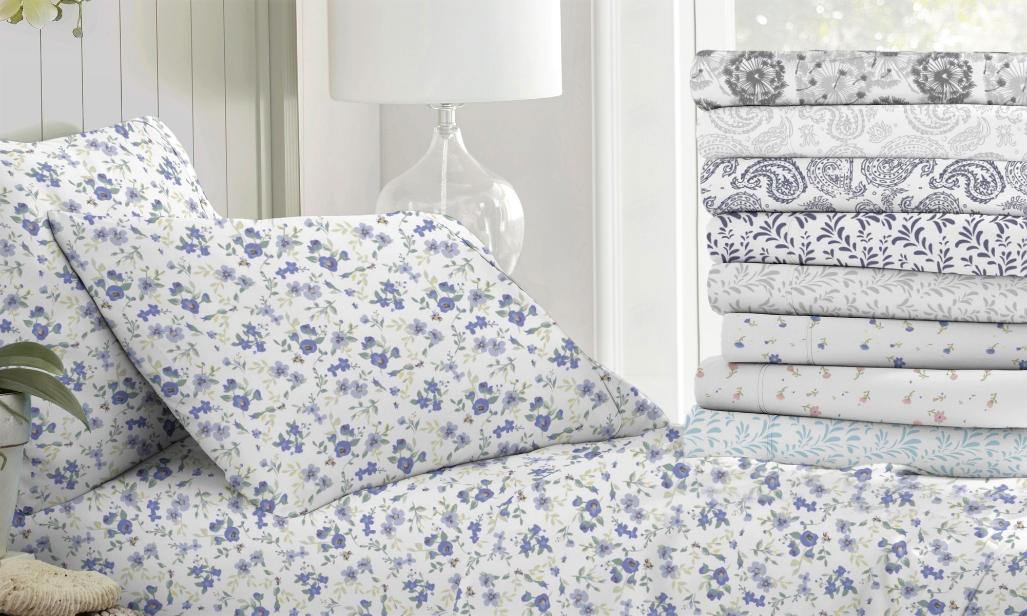 Merit Linens Premium Floral Inspired Ultra Soft Bed Sheet Set