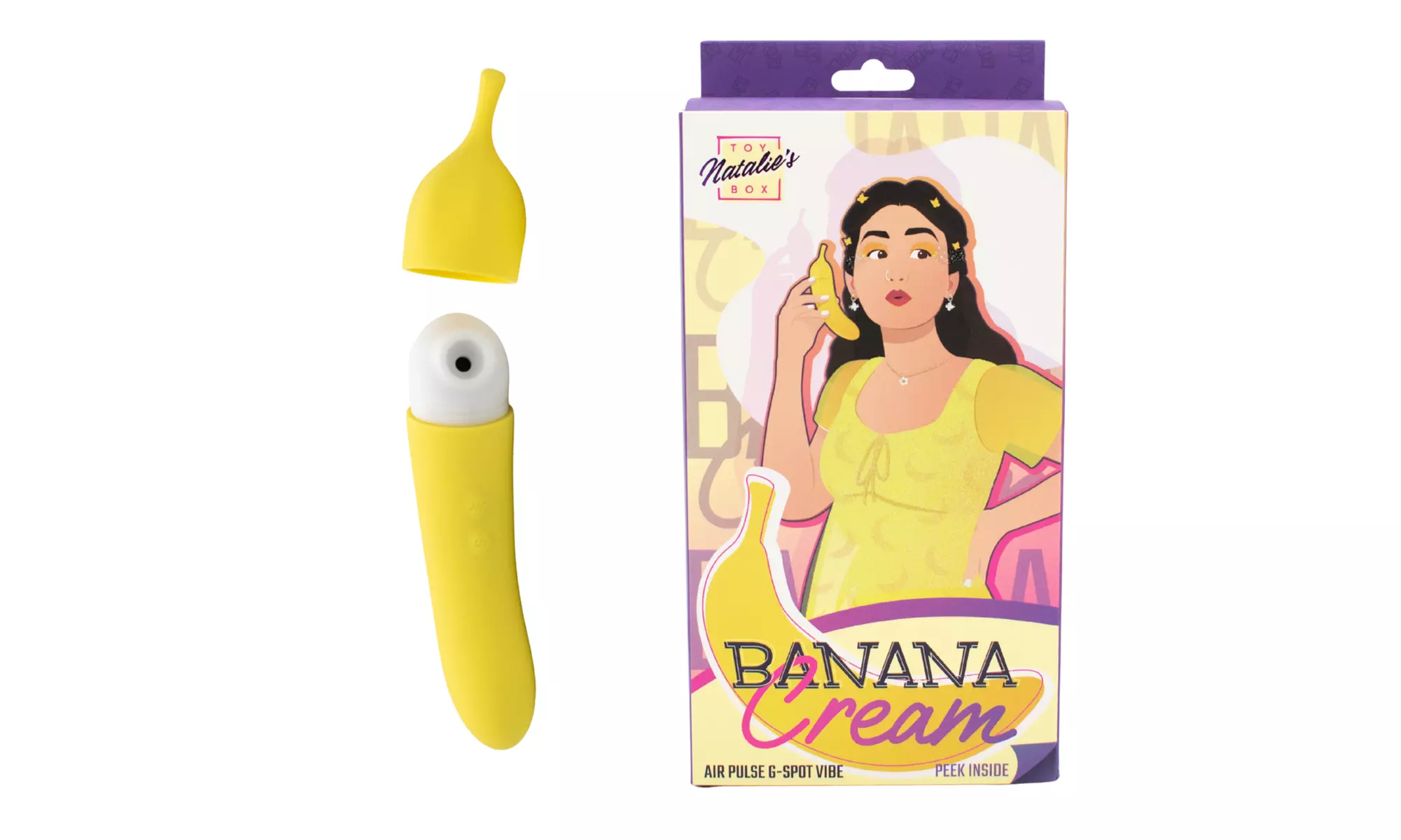 Natalie's Toy Box Banana Cream Air Pulse and G-Spot Vibrator - Primary Image