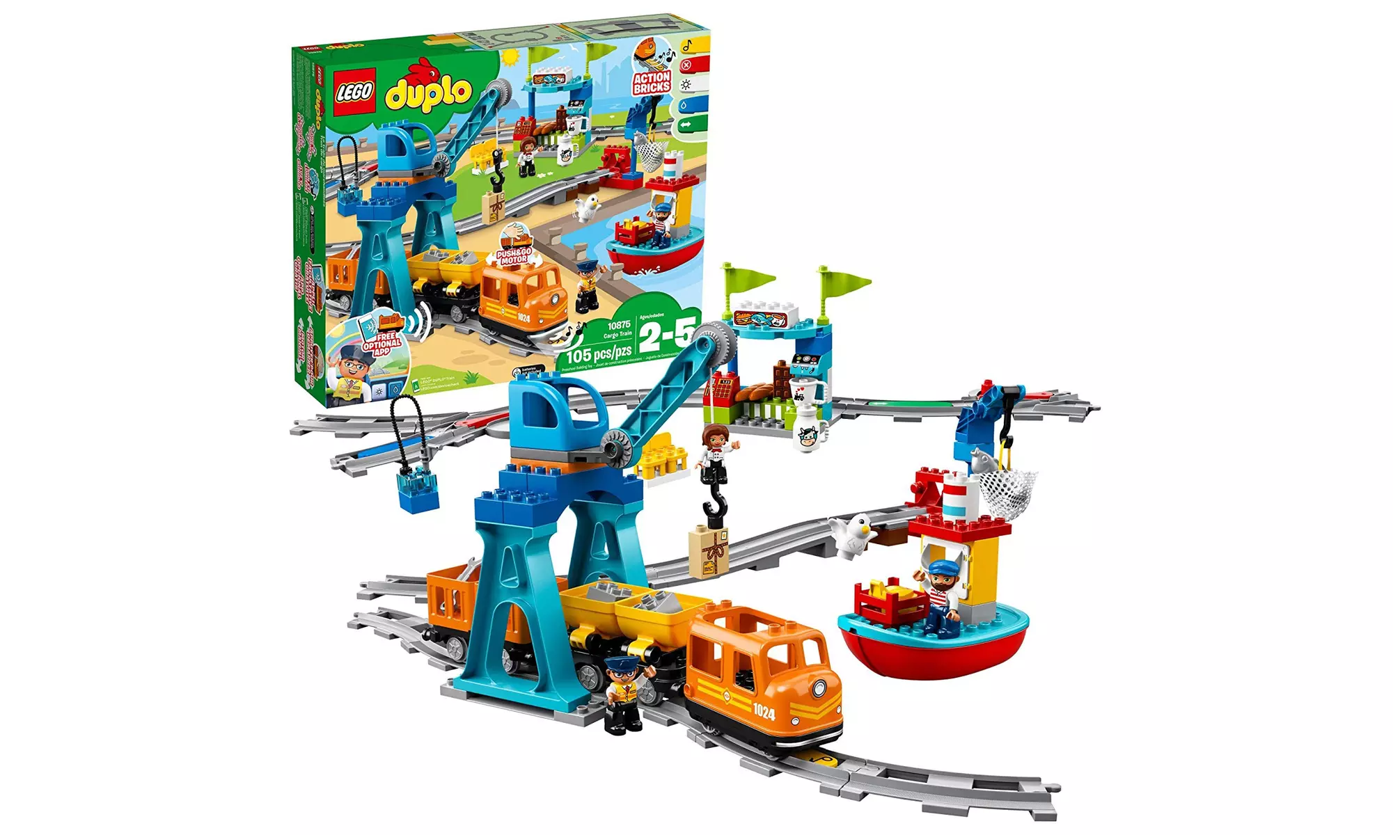LEGO DUPLO Cargo Train 10875 Battery-Operated Building Blocks Set - Primary Image