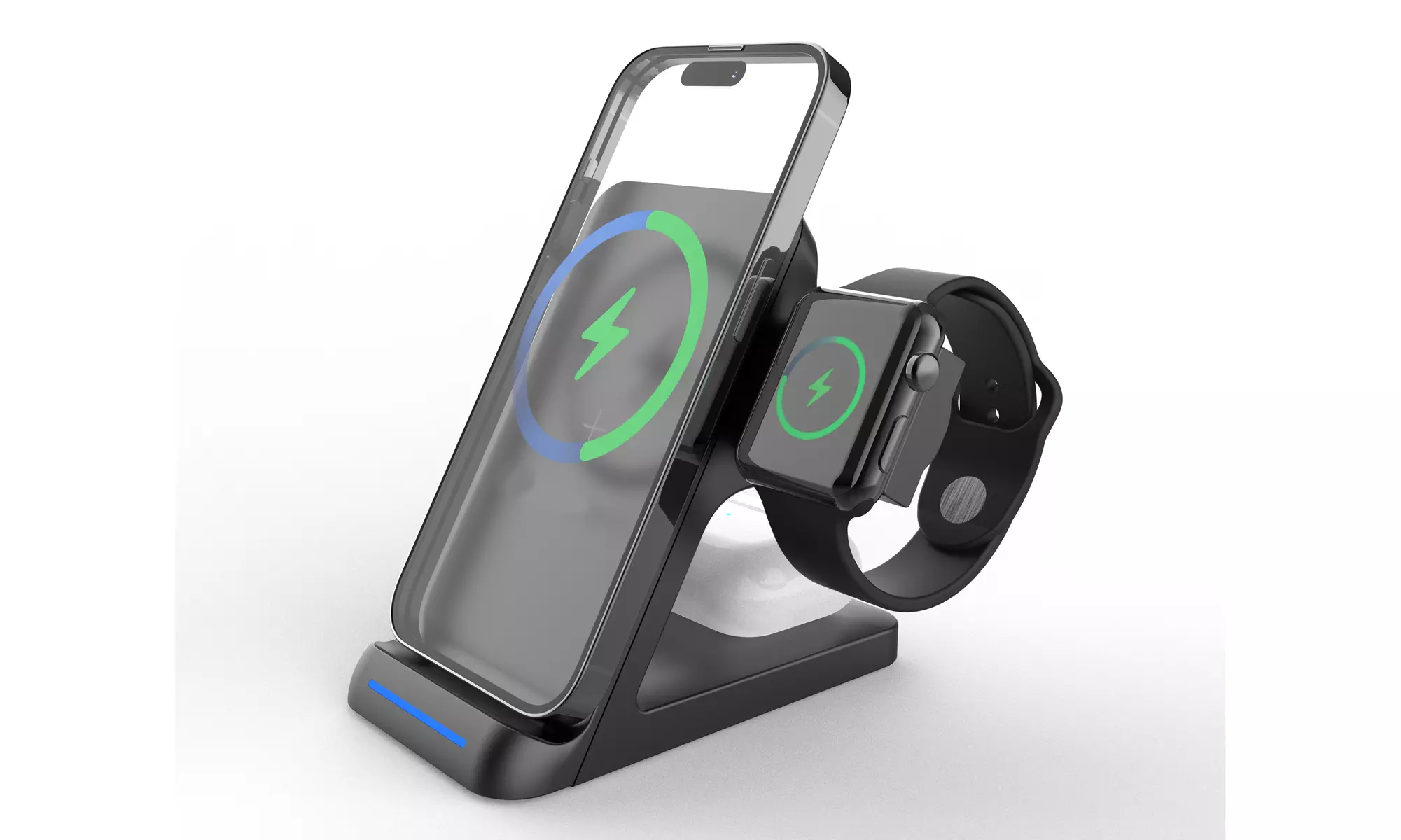 3 in 1 Charging Station Compatible with QI Devices