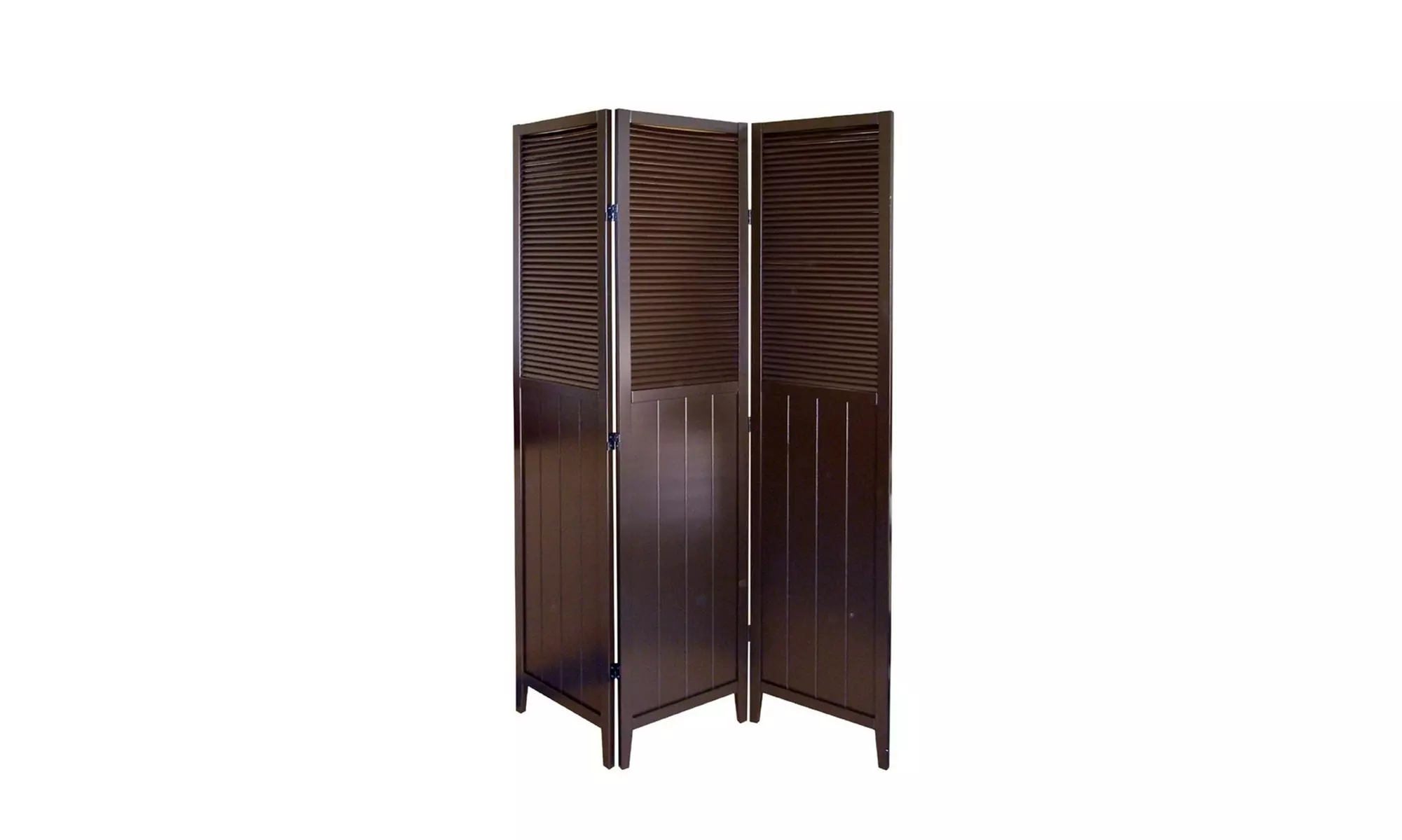 Ore International R5421 Shutter Door 3-Panel Room Divider - Espresso - Primary Image