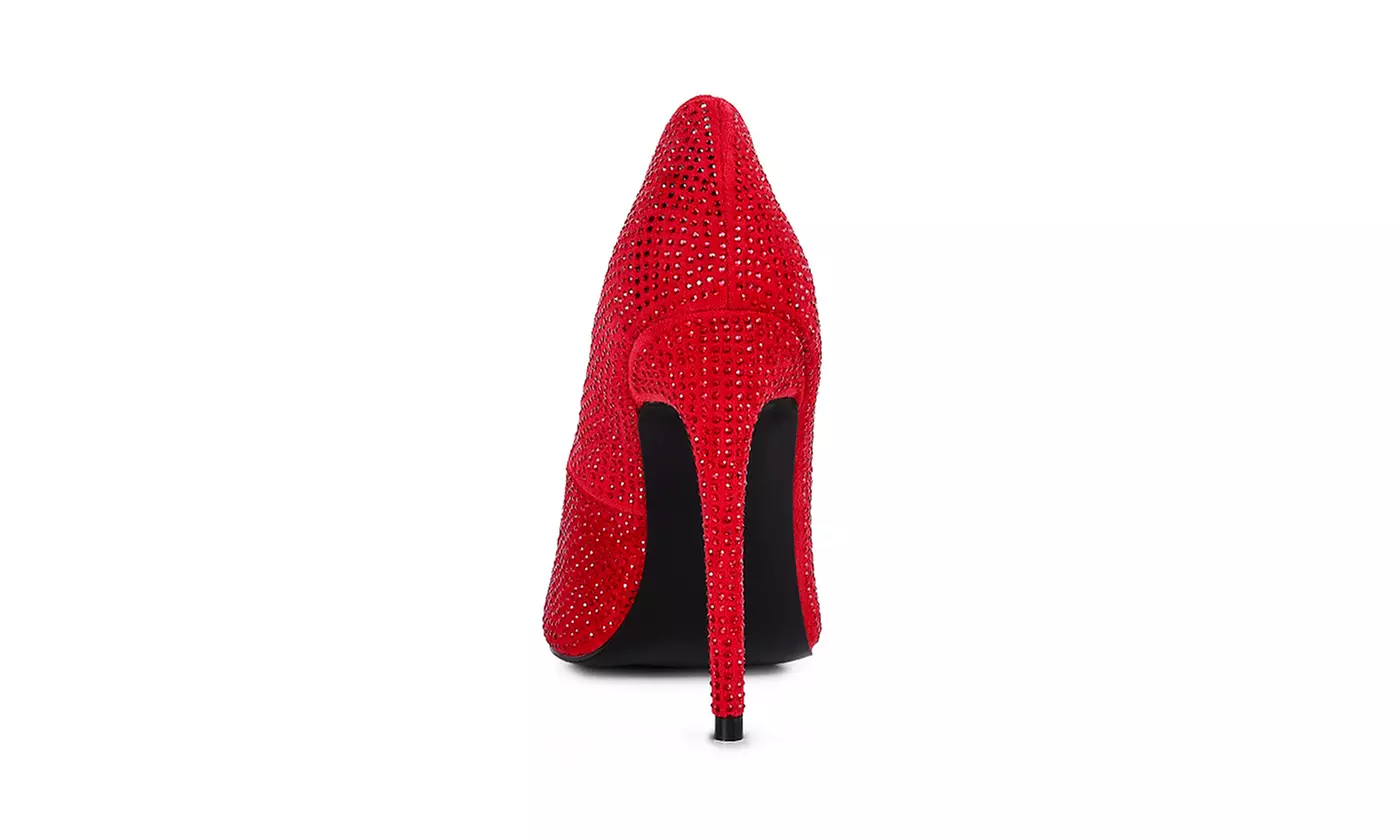 London Rag Alter Ego Heatseal Court Embellished Stiletto Heels