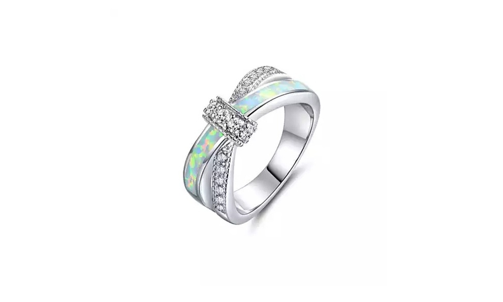 You Cross My Mind Ring 925 Silver With Lab Created Opal