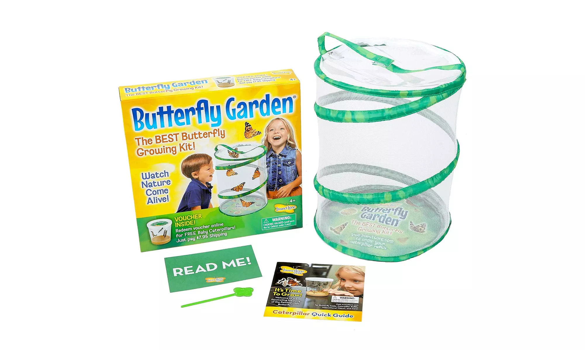 Insect Lore Butterfly Growing Kit - With Voucher to Redeem Caterpillars Later - Second Medium