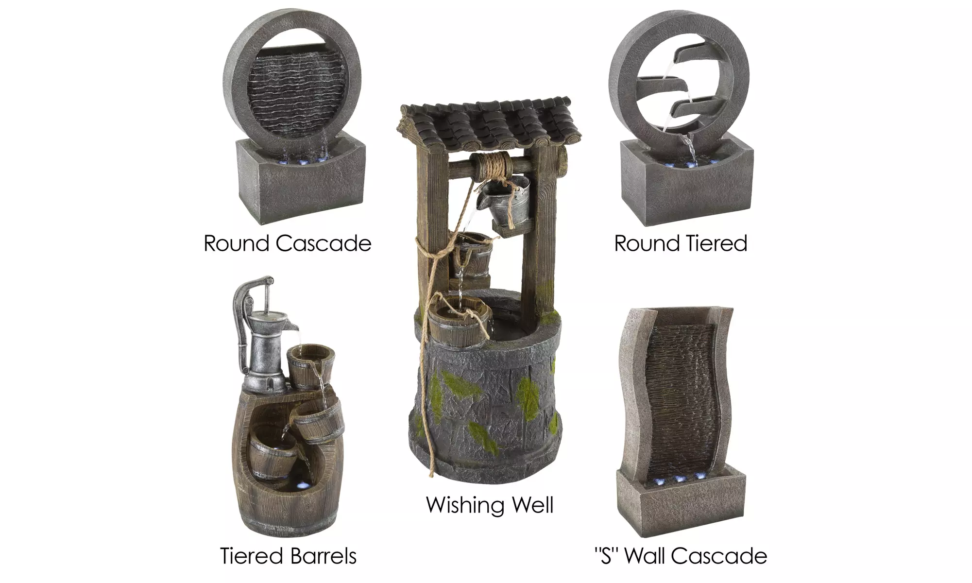 Polyresin Cascading Waterfall - Water Fountain by Pure Garden - Primary Image