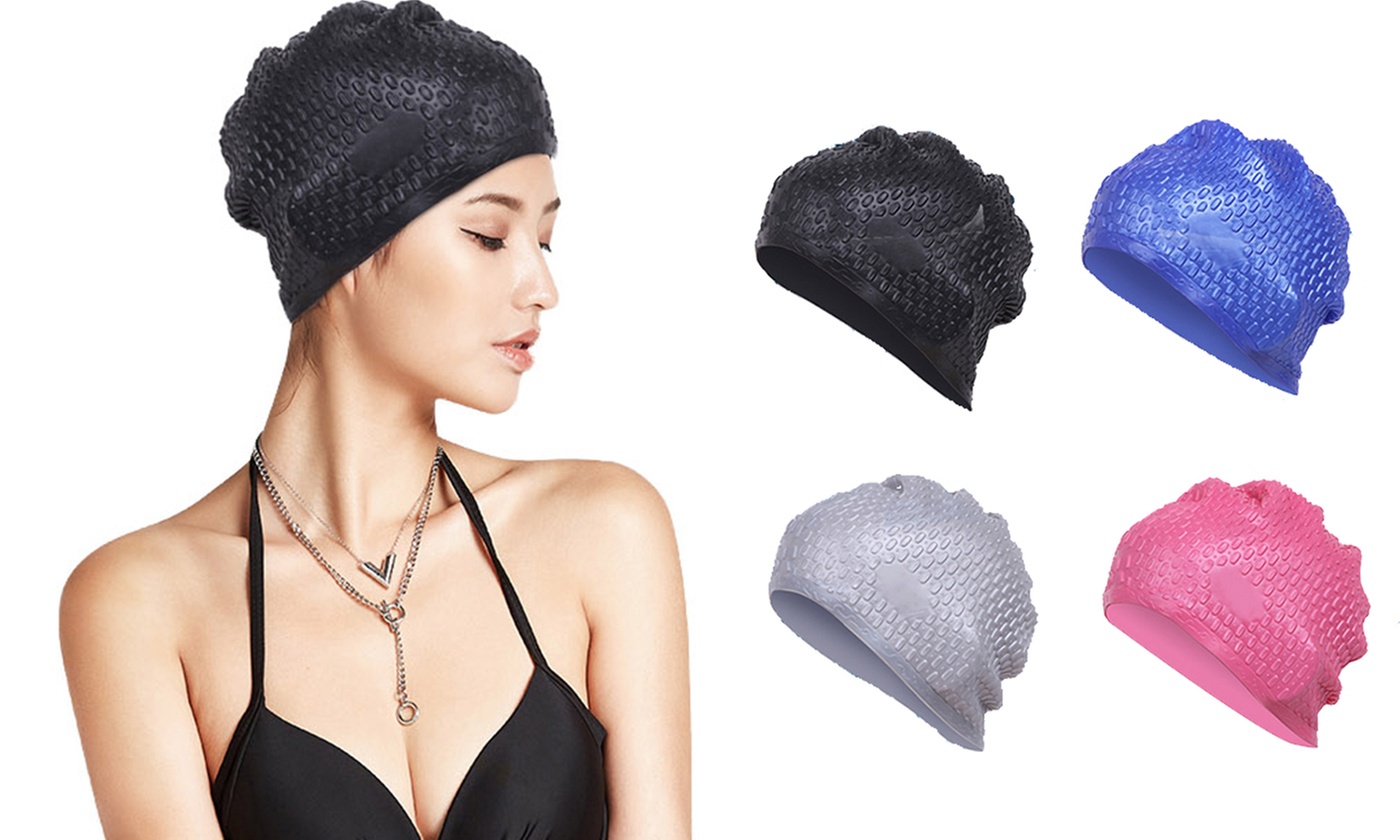 Swim Bathing Swimming Caps for Men Women Retro Style Silicone Hat