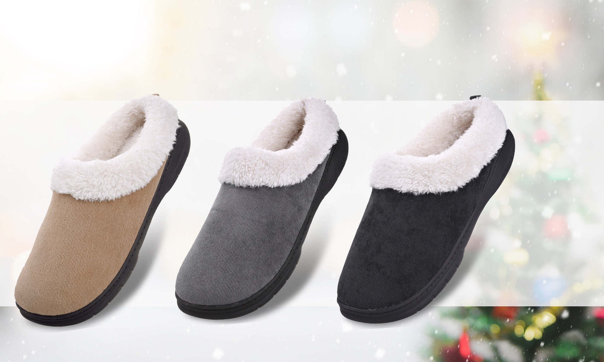 MK BELTED COLLECTION Mens Memory Foam House Shoes on indoor/outdoor Slippers - Primary Image