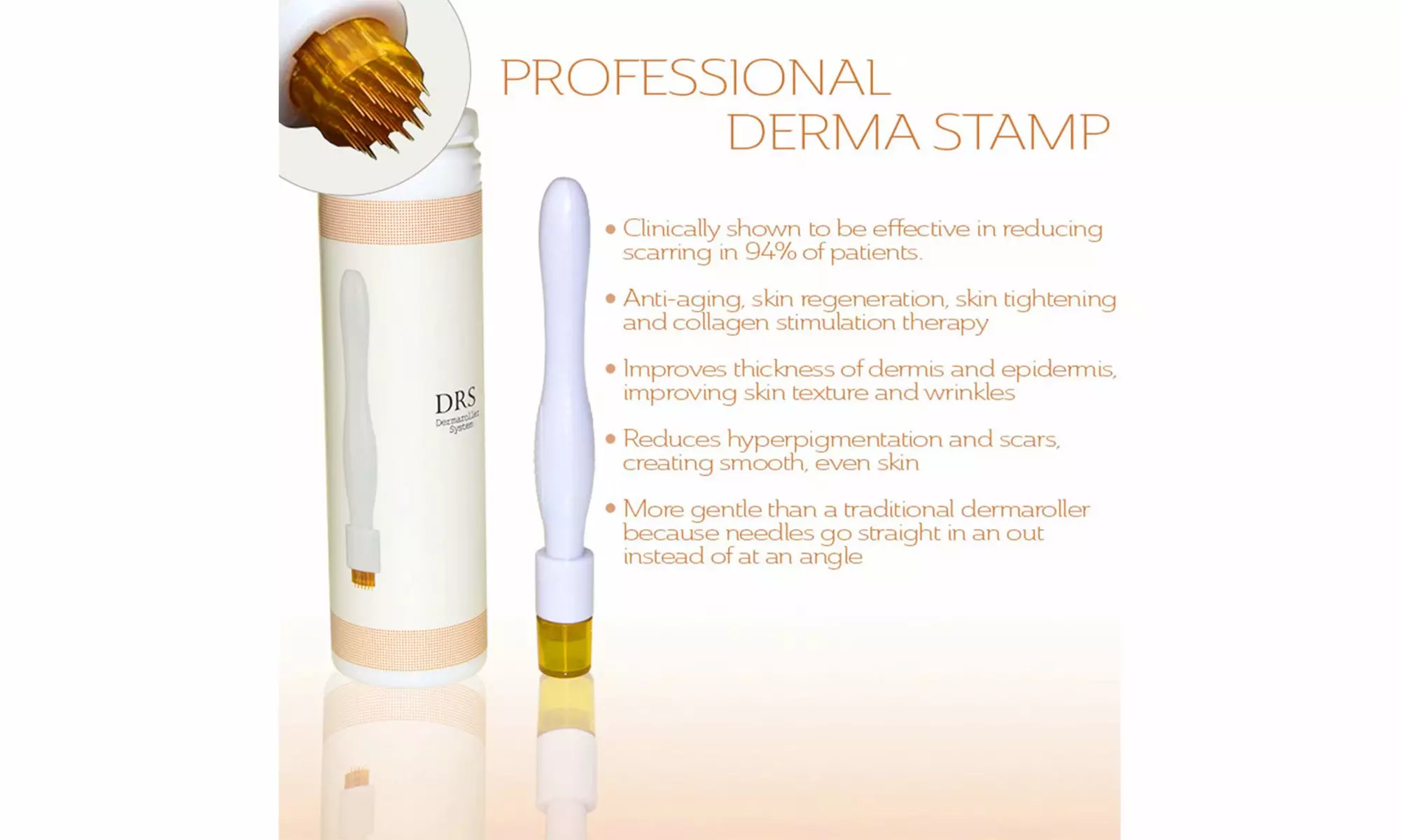 0.5-3.0mm Titanium Micro 40Needles Derma Roller Stamp For Face Acne Scar Freckle - Second Medium