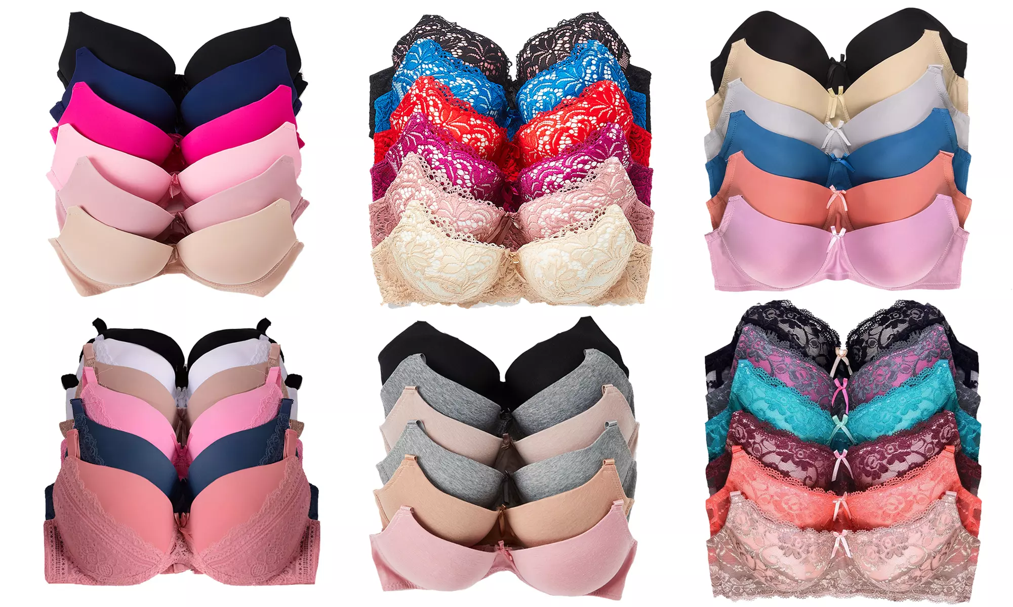 Women's Mystery 6-Pack Bras in A to DDD Cups - Primary Image