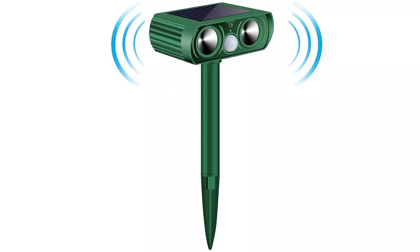 Ultrasonic Animal Repeller Solar Powered Waterproof Outdoor Garden Repeller - Primary Image