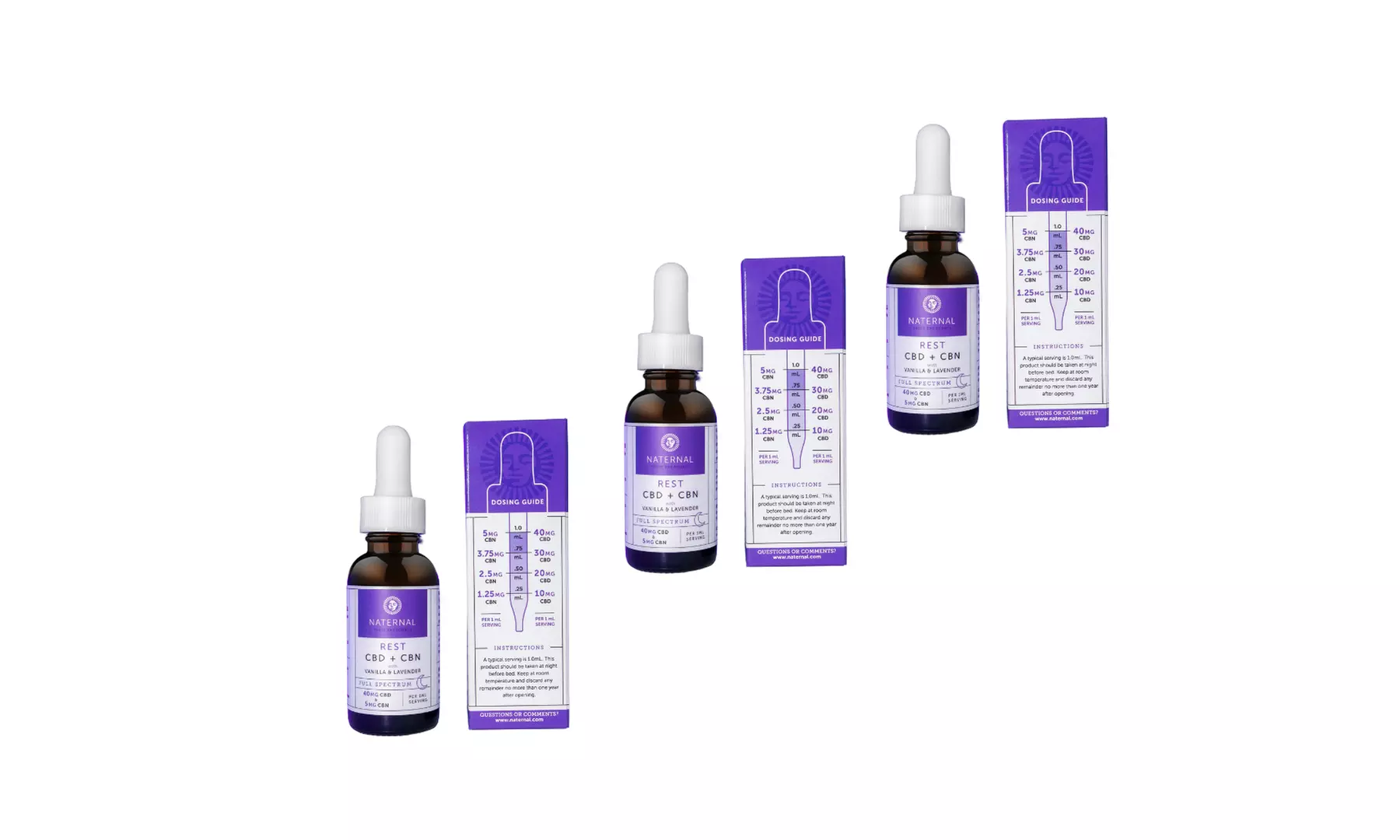 Naternal REST Full Spectrum Tincture, 1200mg CBD and 150mg CBN - Second Medium