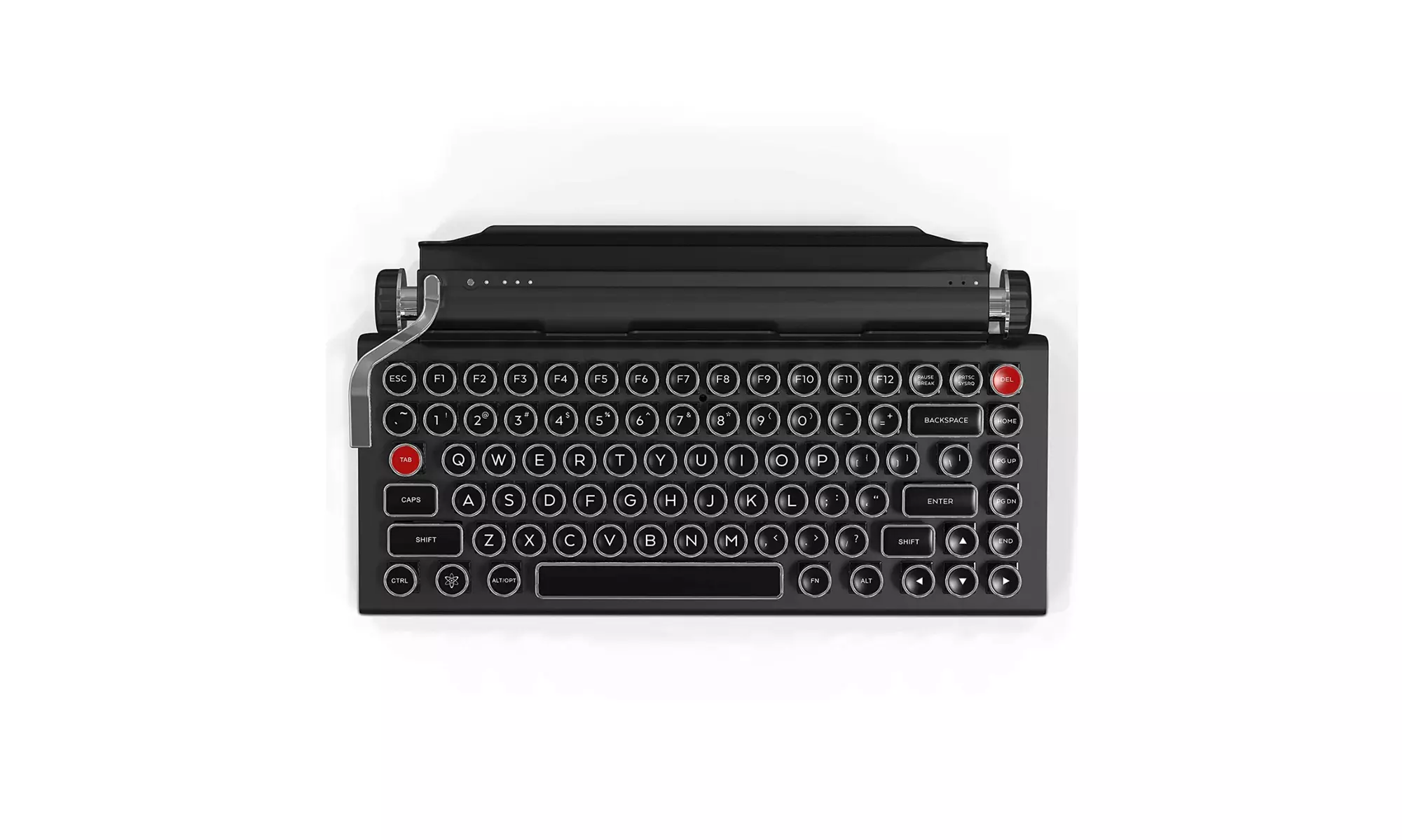 Qwerkywriter Typewriter Mechanical Wired & Wireless Keyboard w/ Tablet Stand - Primary Image