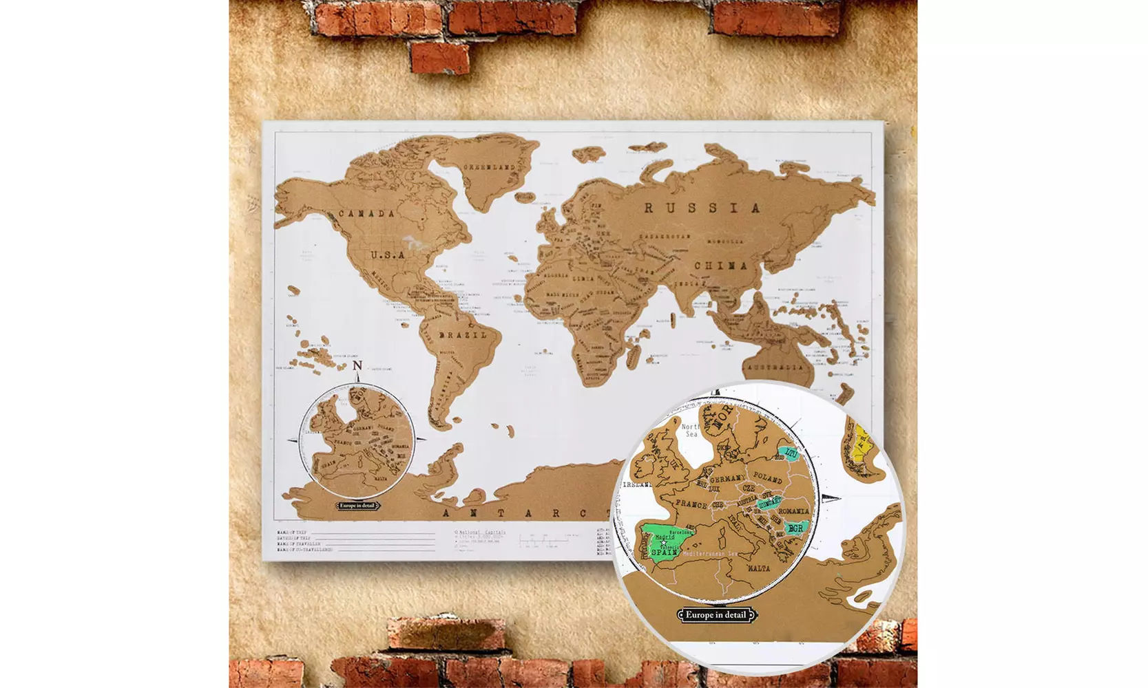 Travel Scratch-Off World Country Map: Multiple Styles Available. - Primary Image