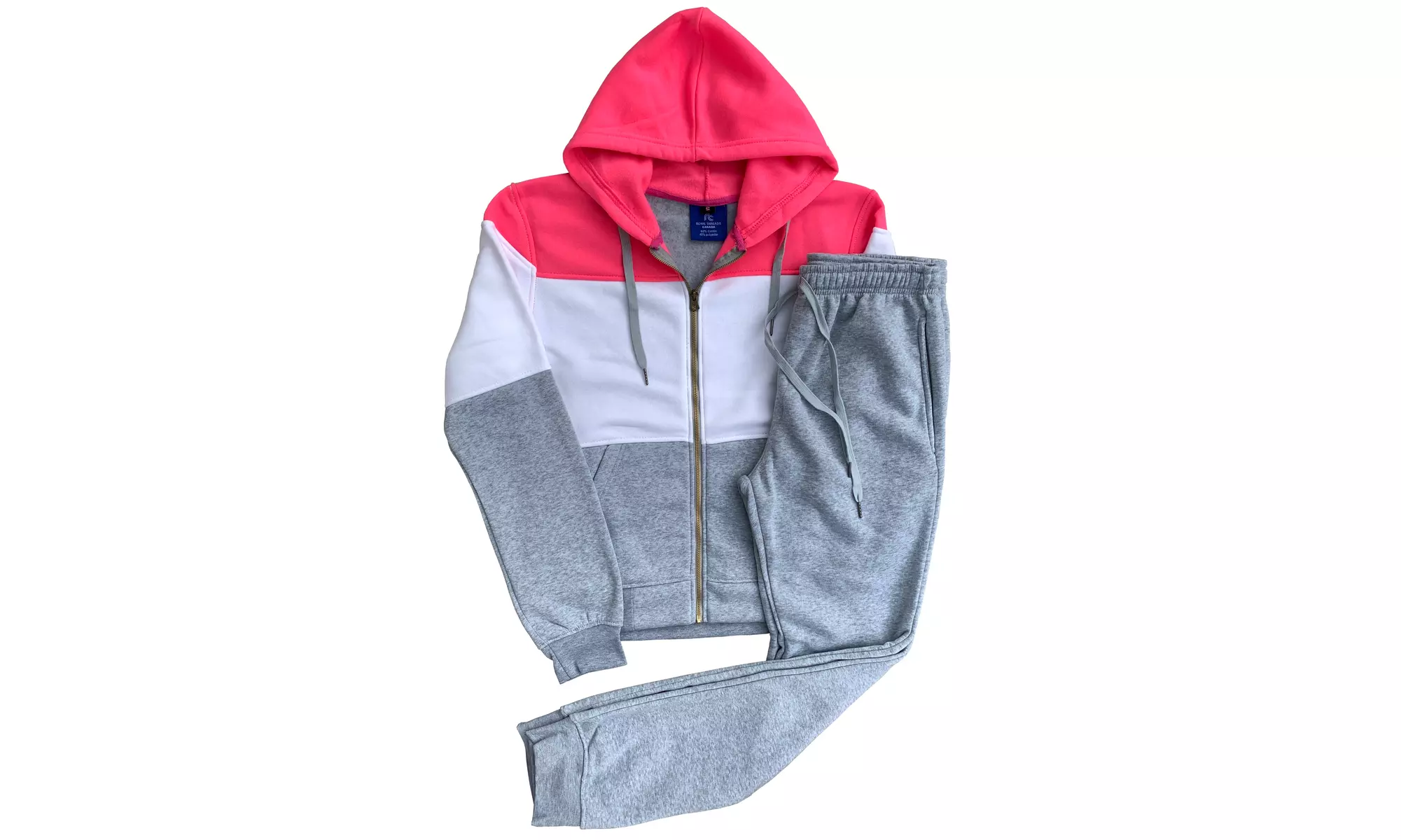 Women's 2-Piece Fleece Sweatsuit Jogger Colorful Sweat Jacket & Sweatpants 