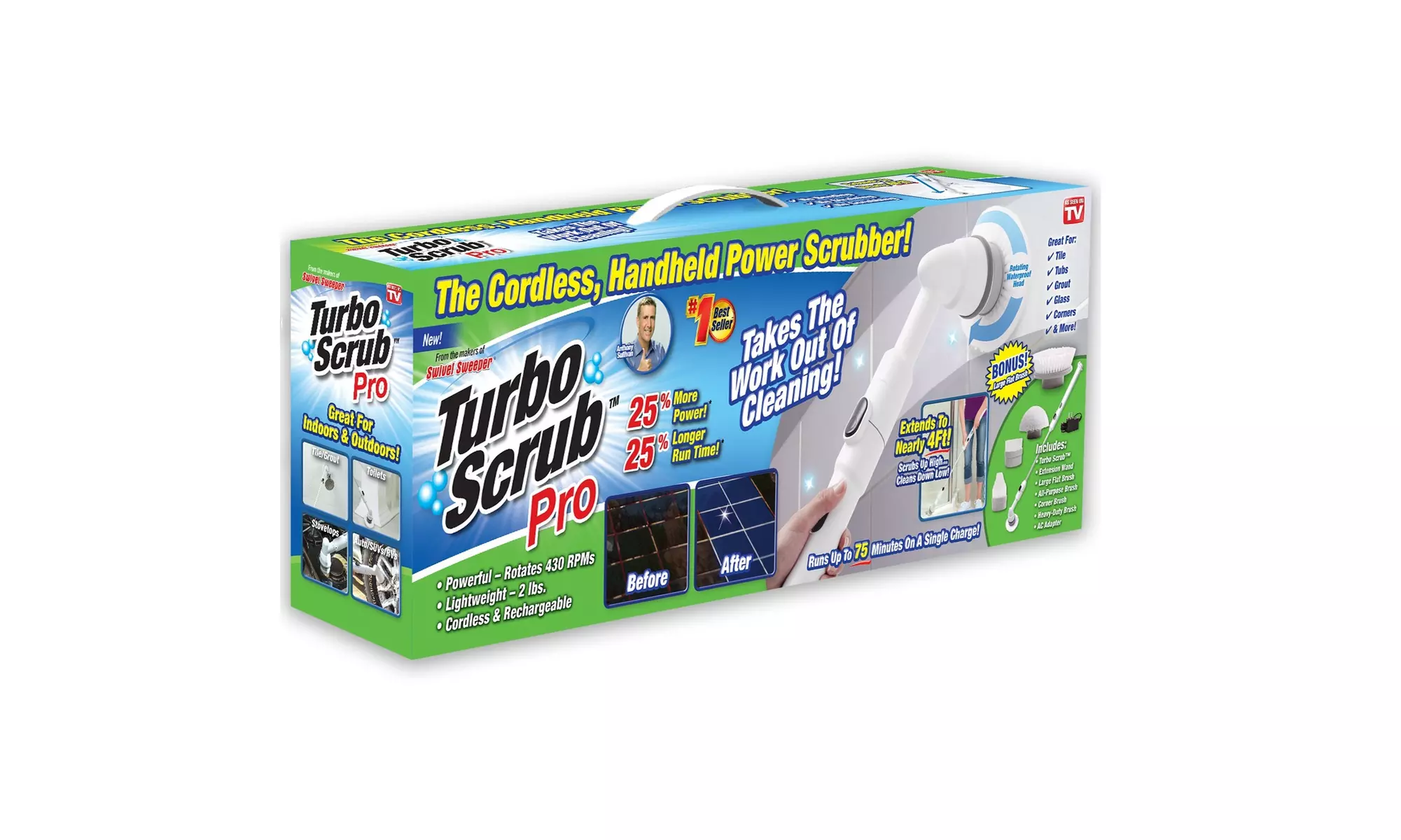 ONTEL Turbo Scrub PRO - 360 Cordless Rechargeable Floor Scrubber - Primary Image