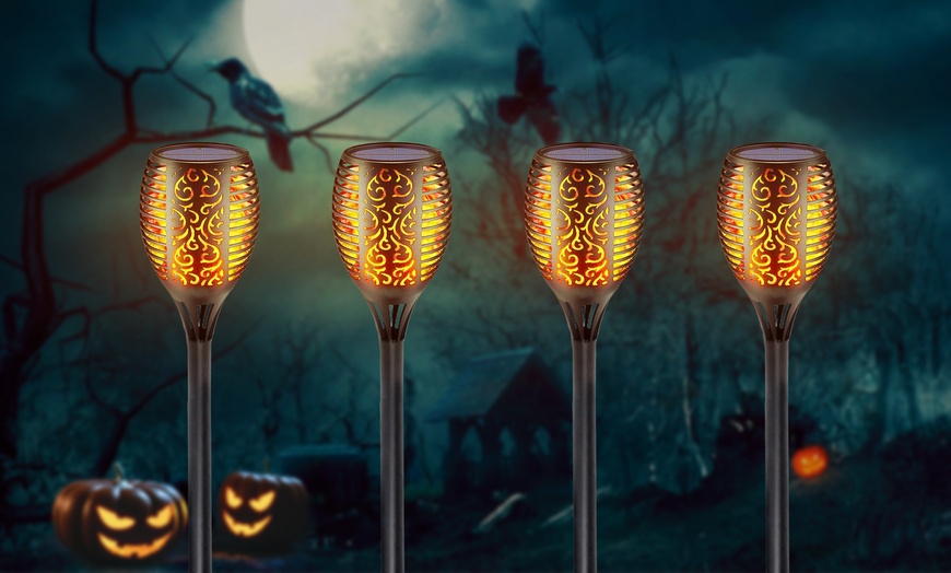 flaming halloween torches