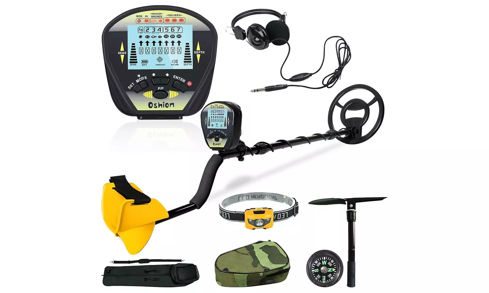 Metal Detector, Waterproof LCD 10inch Metal Finder Treasures Seeking Tool - Primary Image