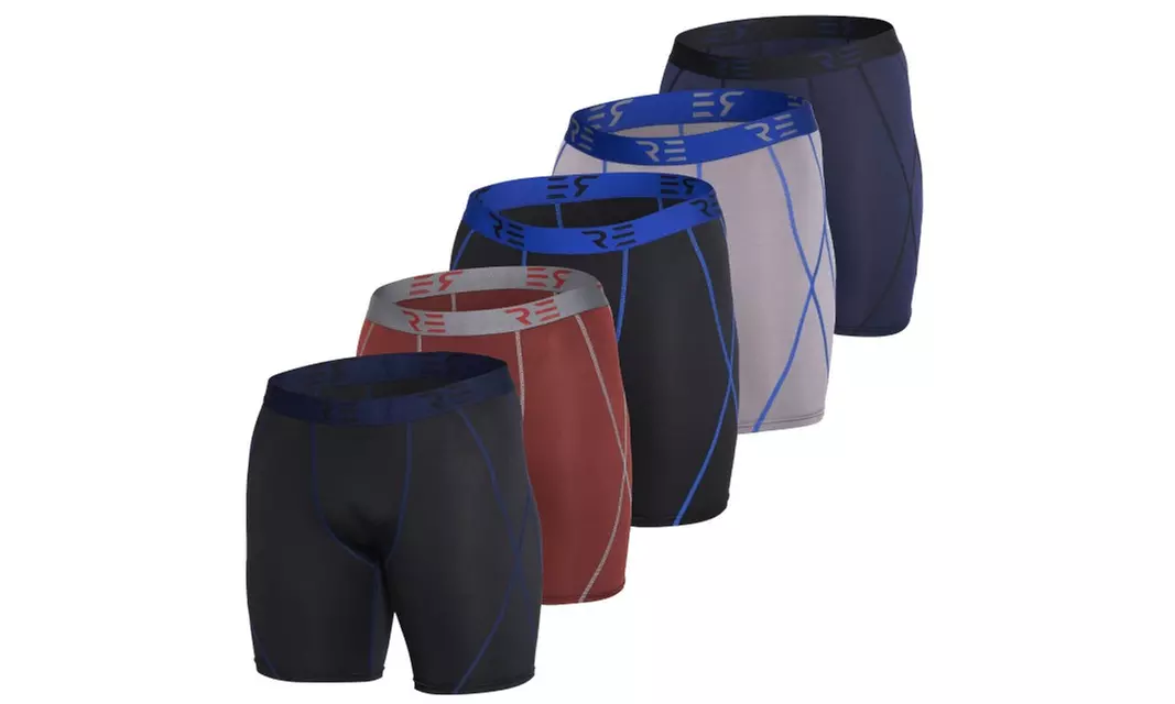5-Pack Mens Compression Shorts Men Quick Dry Performance Athletic Shorts (S-2XL) - Second Medium