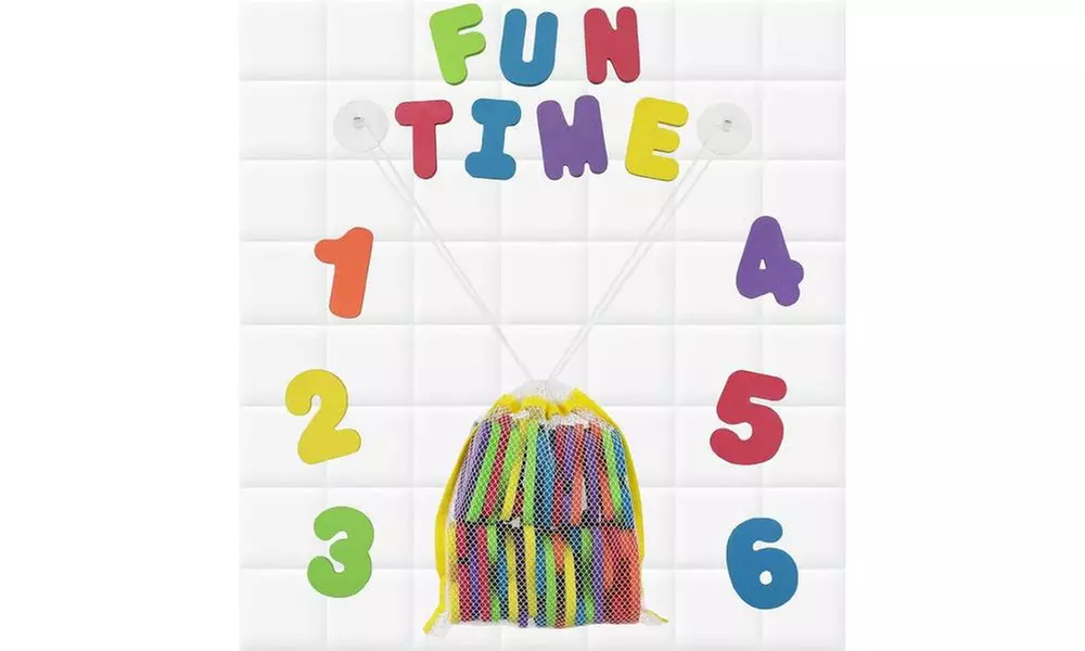 Click N' Play Bath Foam Letters & Numbers with Mesh Bag, 36 Count - Second Medium