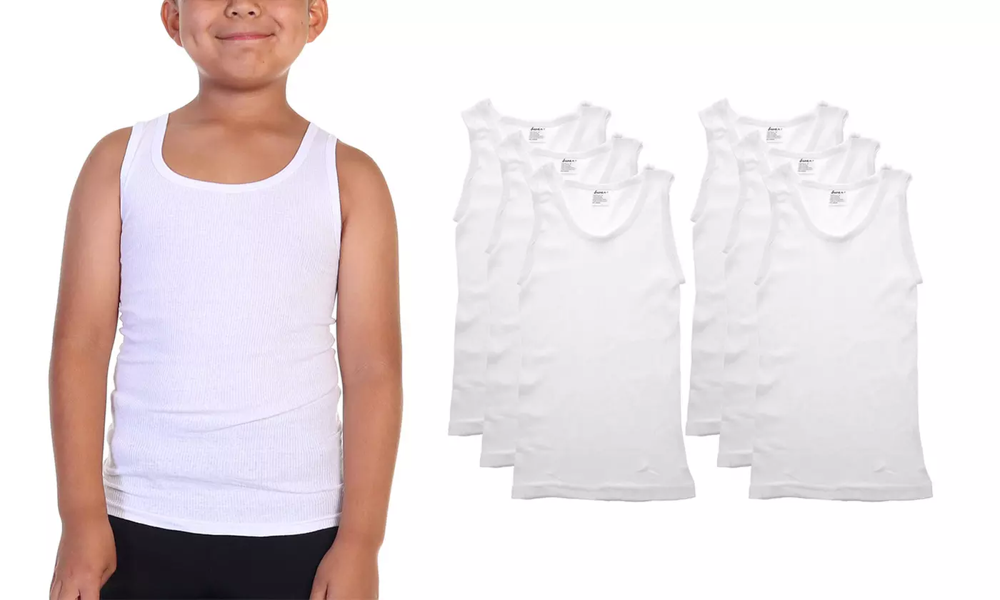 Swan Boy's Ribbed A-shirt (6-Pack)