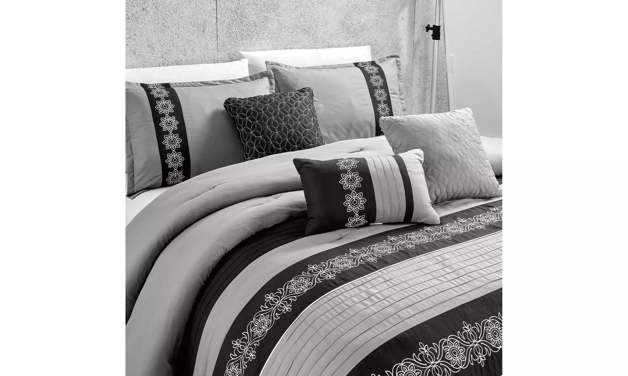 JML 7 Pieces Comforter Set Bed In A Bag,Microfiber Down Alternative Comforter