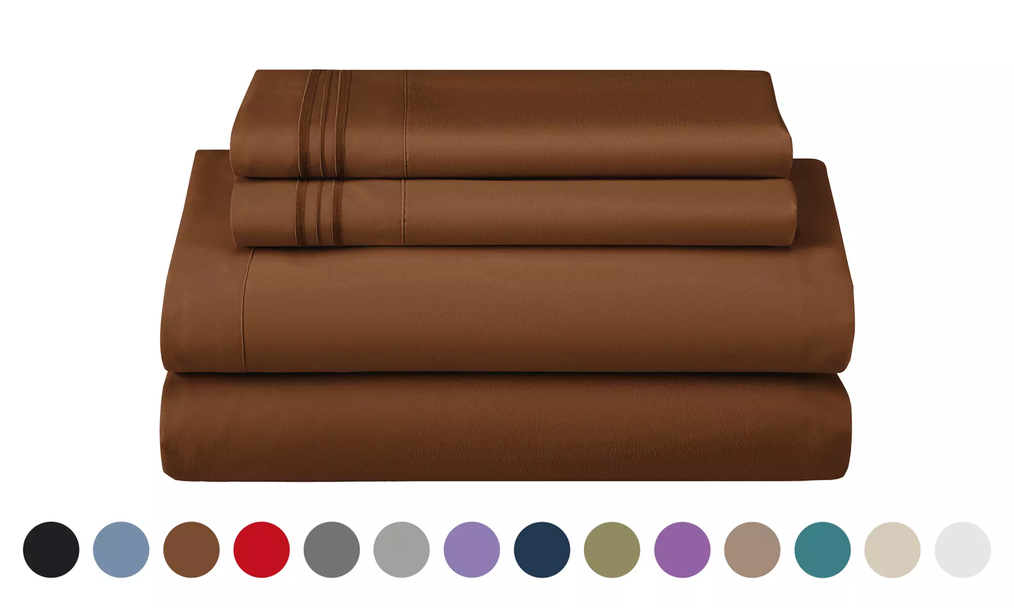 Lux Decor 4Pc Deep Pocket Sheet Set With Embroidered Pillowcases & Giftable Bag
