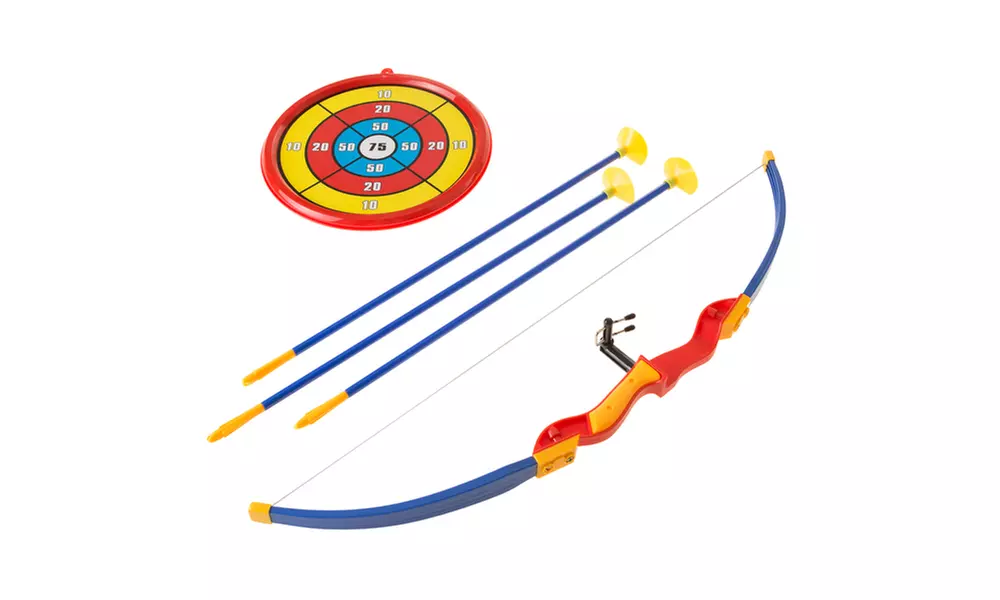 Kids Bow and Arrow Set with 3 Suction Cup Arrows, Target - Safe Toy Archery Game - Primary Image