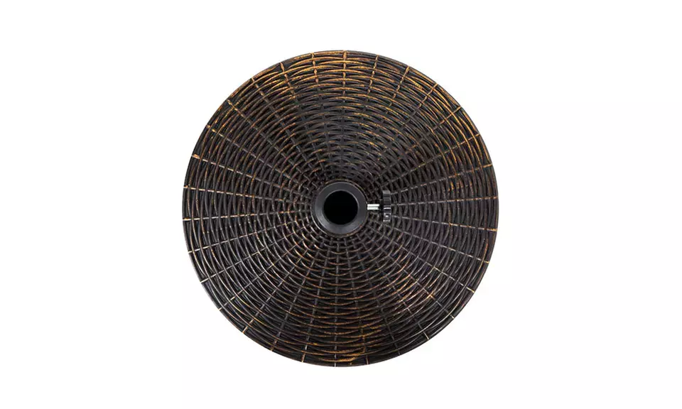 Round 55lb Wicker Style Resin Patio Umbrella Base Stand