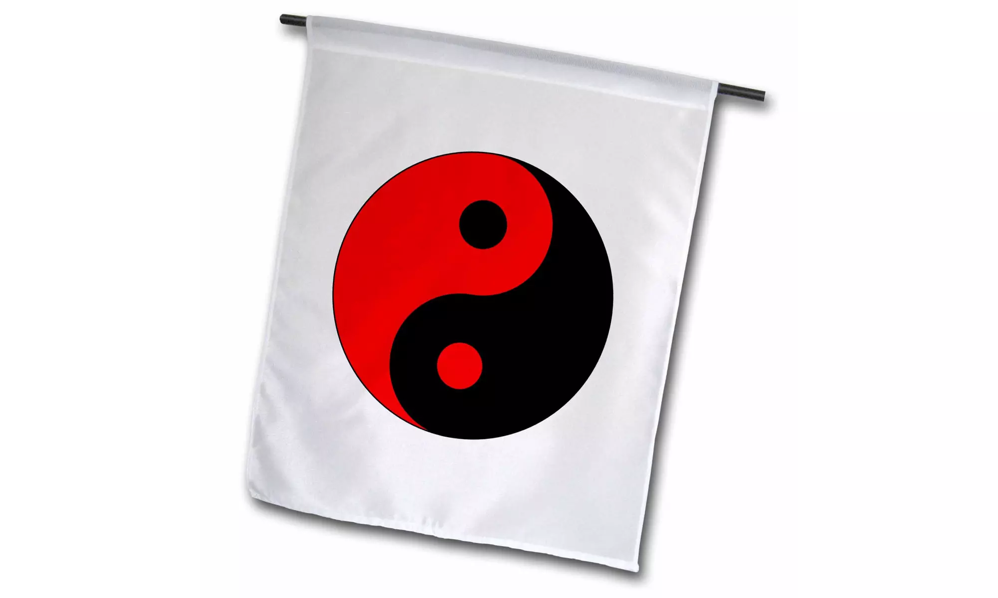  Garden Flag Black n Red Ying Yang - 12 by 18-inches  - Second Medium