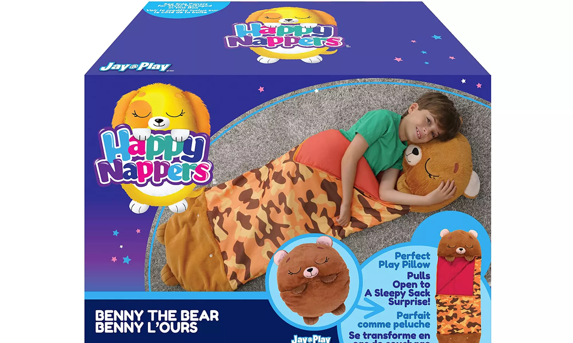 Happy Nappers Bear 31595 (Medium) Pillow & Sleepy Sack - New - Second Medium