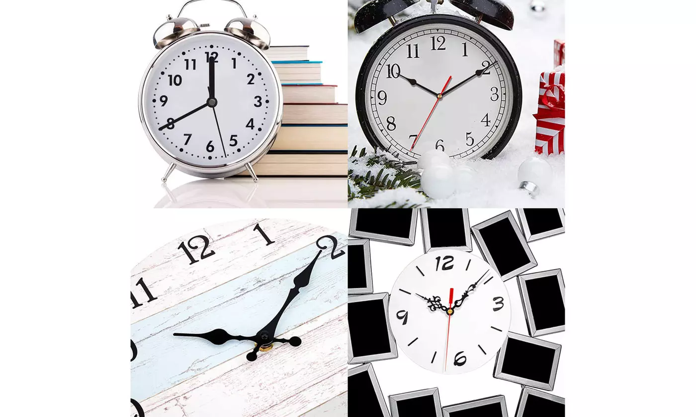 2Pcs Clock Movement Mechanism with 4 Clock Hands DIY Quartz Clock Motor Kit