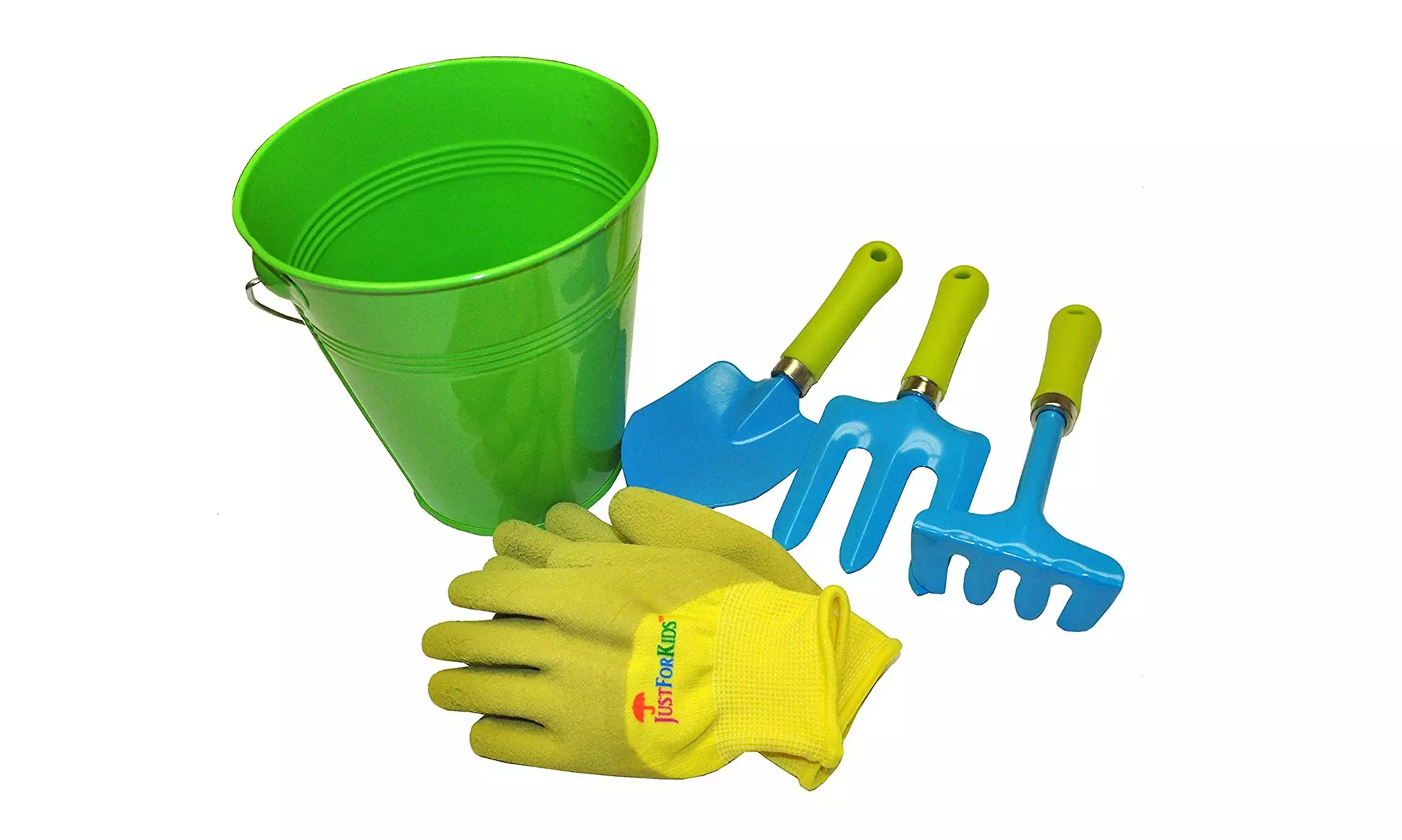 Kids Water Pail with Garden Tools Set and Gloves, Green - Primary Image