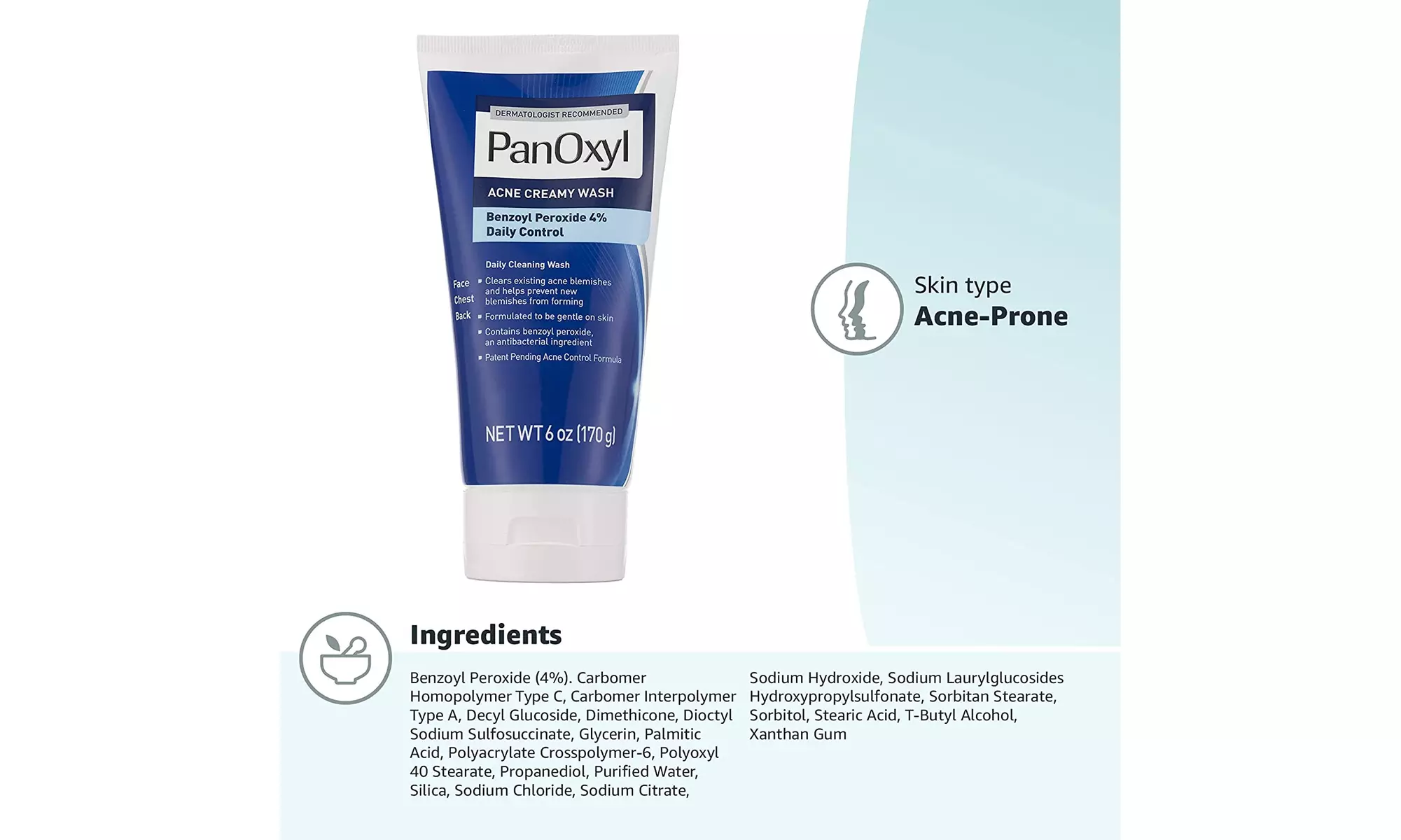 PanOxyl Antimicrobial Acne Creamy Wash, 4% Benzoyl Peroxide - Primary Image